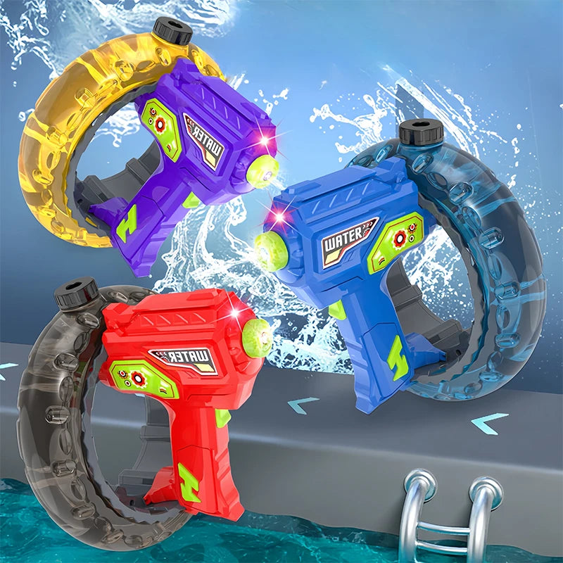 Elektrische Wasserpistolen für Erwachsene, LED-Licht, automatische Wasserspritzpistole, wasserdicht, wiederaufladbar, Wasserspielzeugpistolen für Kinder, Geschenk für draußen