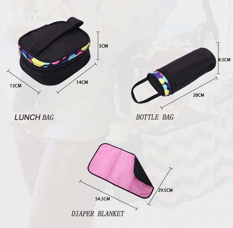 5 stücke Große Baby Wickeltasche Set Für Mama Mutter Frauen Tragetasche Mutterschaft Ändern Windel Taschen Organizer Baby Pflege