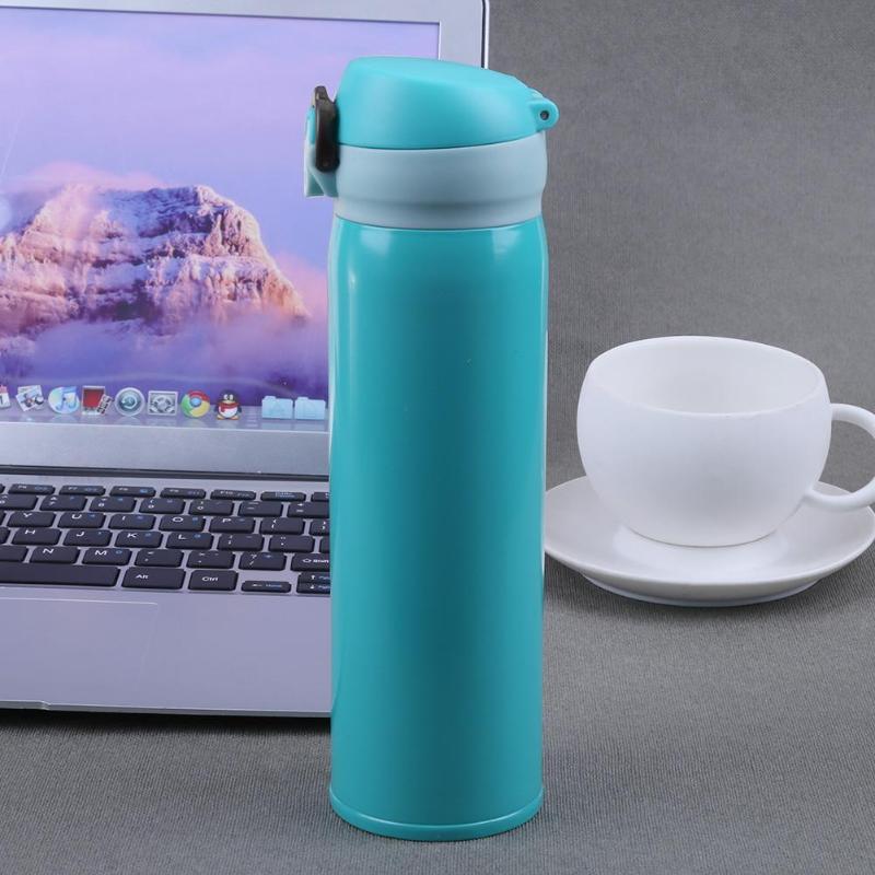 450ml Reisebecher Wasserthermosflasche Edelstahl Doppelwandige Thermosflasche Vakuumbecher Schule Zu Hause Tee Kaffee Trinkflasche