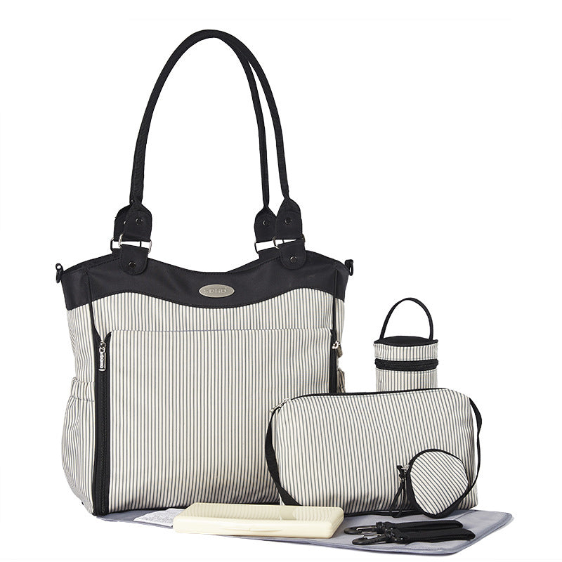 9 teile/satz Mutterschaft Windel Windel Taschen mit Kinderwagen Haken Baby Flasche Tasche Tote Kinder Kleidung Beutel Windel Wickelauflage