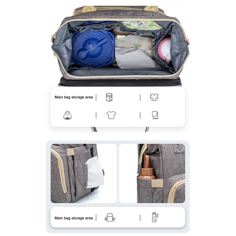Mamas und Papas Baby-Rucksack, umwandelbar, leichte Baby-Wickeltasche, Bett, Mehrzweck-Reiseaufbewahrungstasche, Baby-Wickeltasche, Babybett