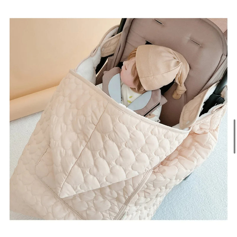Winter Kinderwagen Decke Fleece Warme Baby Decke Neugeborenen Swaddle Infant Zubehör Gesteppte Winddicht Mantel Strap Wrap Quilt Abdeckung