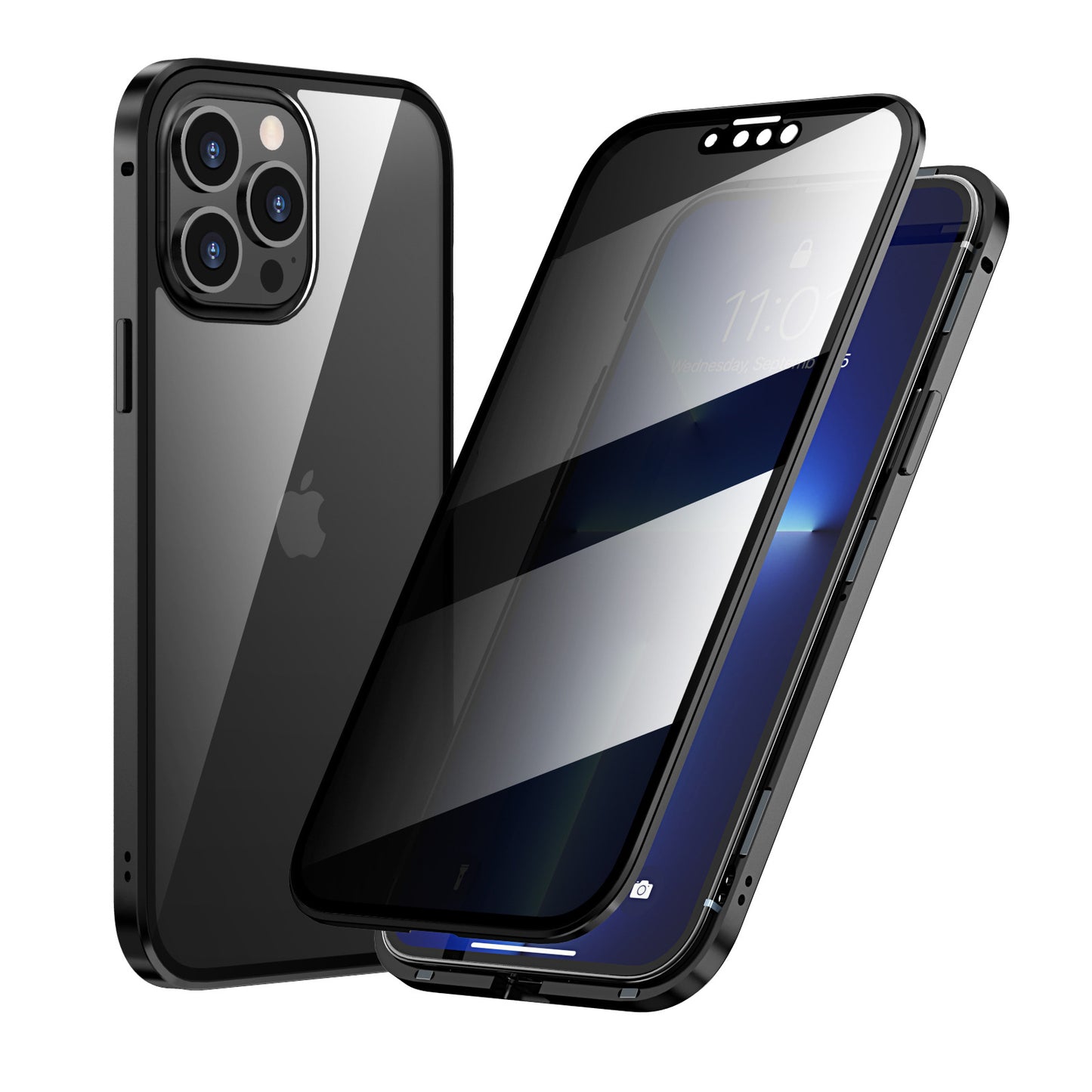 Anti-peep Magneto für Apple 13Pro telefon fall iPhone13/Mini doppelseitig metall rahmen schutz