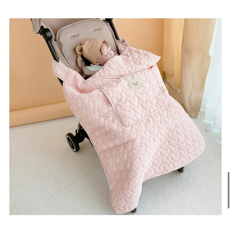 Winter Kinderwagen Decke Fleece Warme Baby Decke Neugeborenen Swaddle Infant Zubehör Gesteppte Winddicht Mantel Strap Wrap Quilt Abdeckung