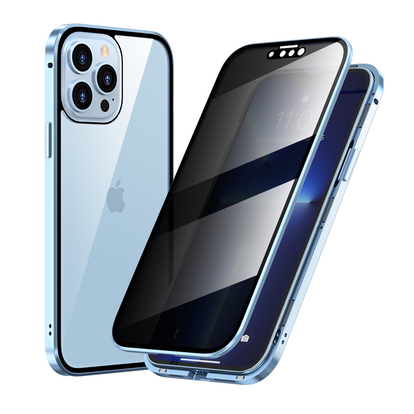 Anti-peep Magneto für Apple 13Pro telefon fall iPhone13/Mini doppelseitig metall rahmen schutz