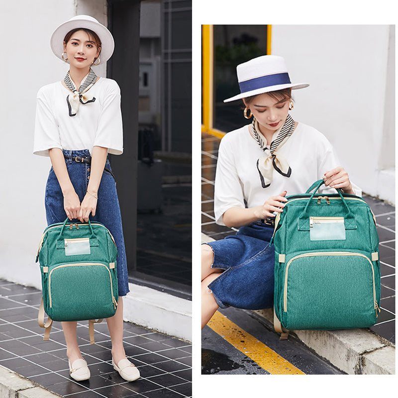 Mama-Rucksack, Wickeltaschen mit Wickelunterlage, tragbar, faltbar, multifunktional, Babybetttaschen, Reiserucksack, Mochila, Baby-Wickeltasche