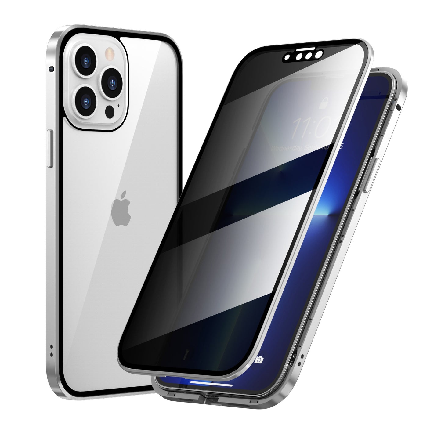 Anti-peep Magneto für Apple 13Pro telefon fall iPhone13/Mini doppelseitig metall rahmen schutz