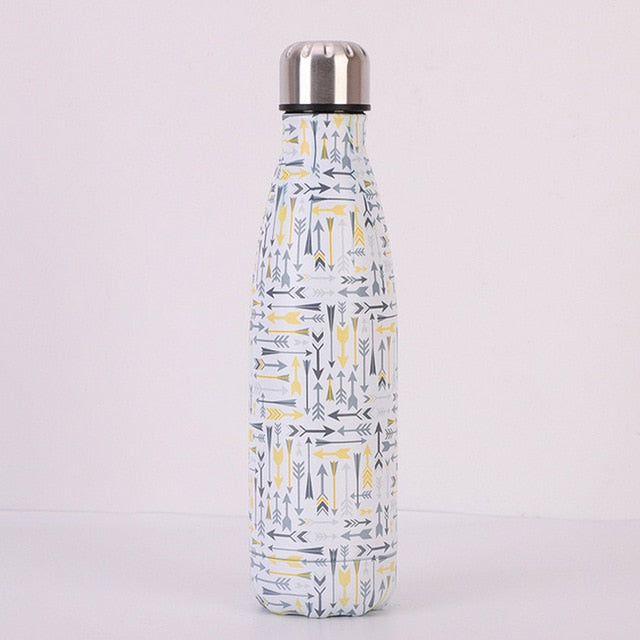 Edelstahl Vakuum Isolierte Wasser Flasche Flasche Thermos Sport Chilly 500ML