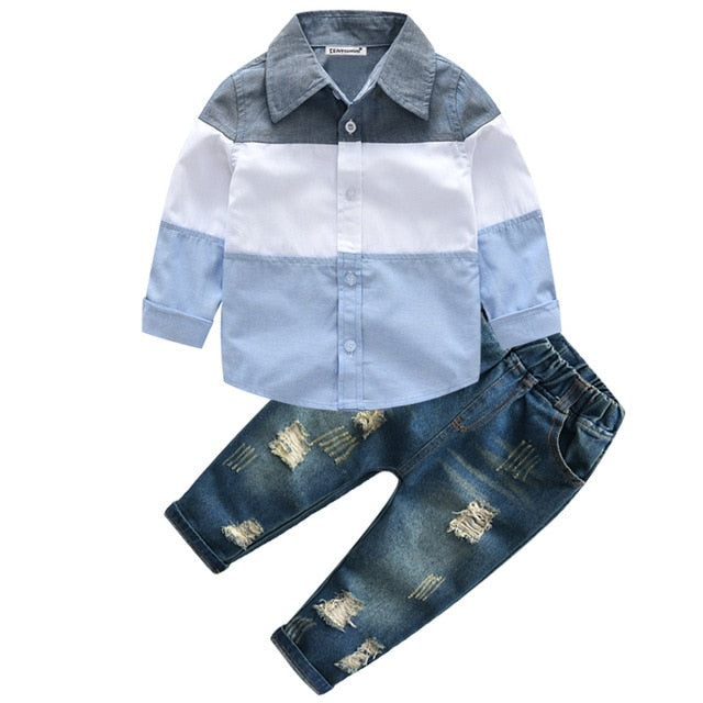 4Pcs Jungen Kleidung Sets Sommer Kinder Kleidung Baby Boy Sport Anzug T-shirt + Jeans Kostüm Für Kinder