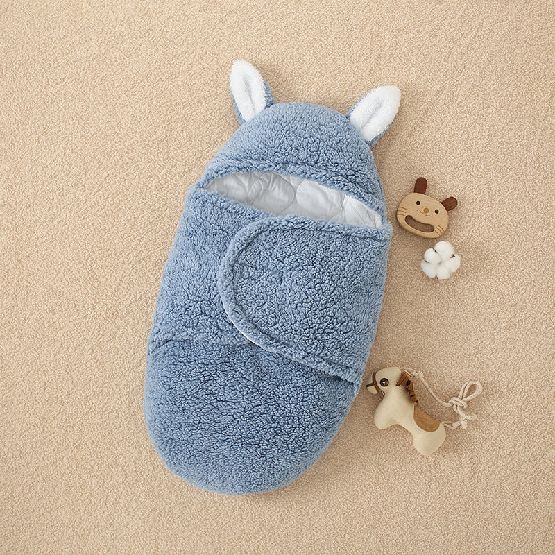 Newborn Lamb Velvet Split-Leg Sleeping Bag Quilt for Autumn and Winter