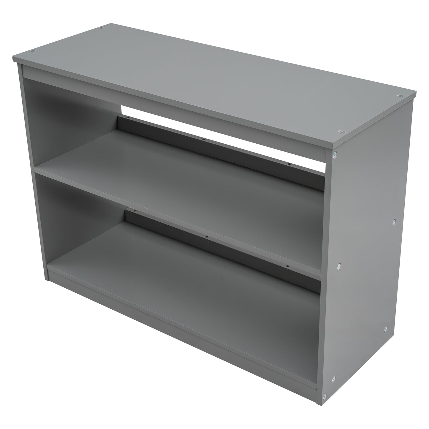 Niedriges Arbeitszimmer-Hochbett für zwei Personen mit Schrank und rollbarem tragbarem Schreibtisch – Grau (ALTE SKU: LP000113AAE)