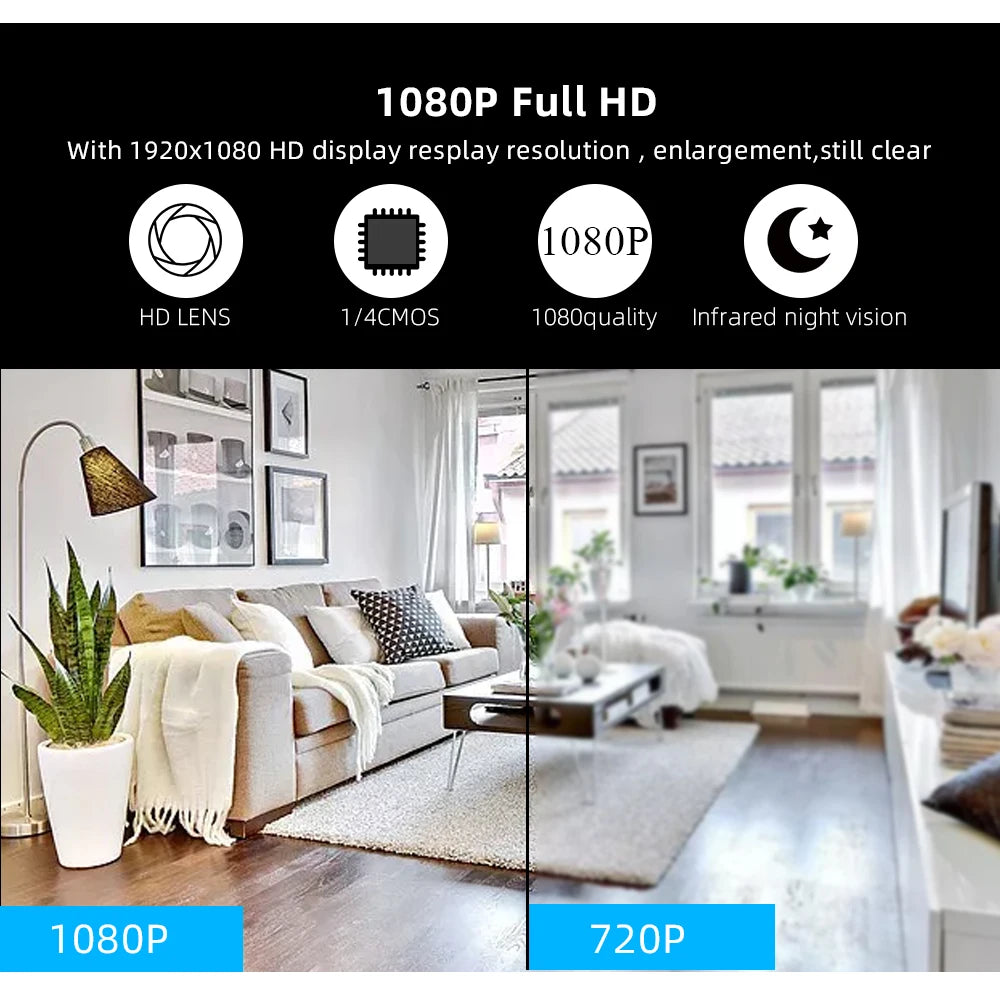 1080P Drahtlose Mini WiFi Kamera Home Security Kamera IP CCTV Überwachung IR Nachtsicht Motion Erkennen Baby Monitor P2P