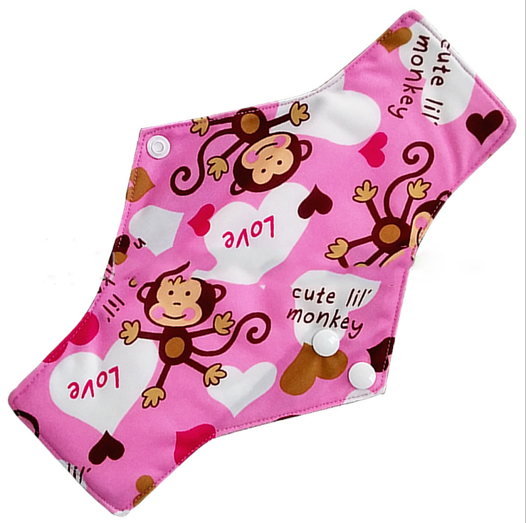 5pcs lady reusable cloth pads with bamboo cotton inner  Bamboo Reusable Sanitary Pad