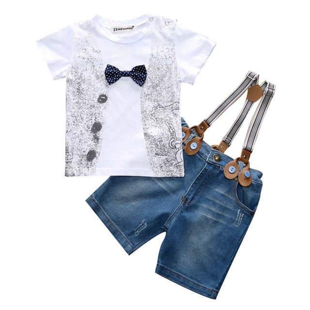 4Pcs Jungen Kleidung Sets Sommer Kinder Kleidung Baby Boy Sport Anzug T-shirt + Jeans Kostüm Für Kinder