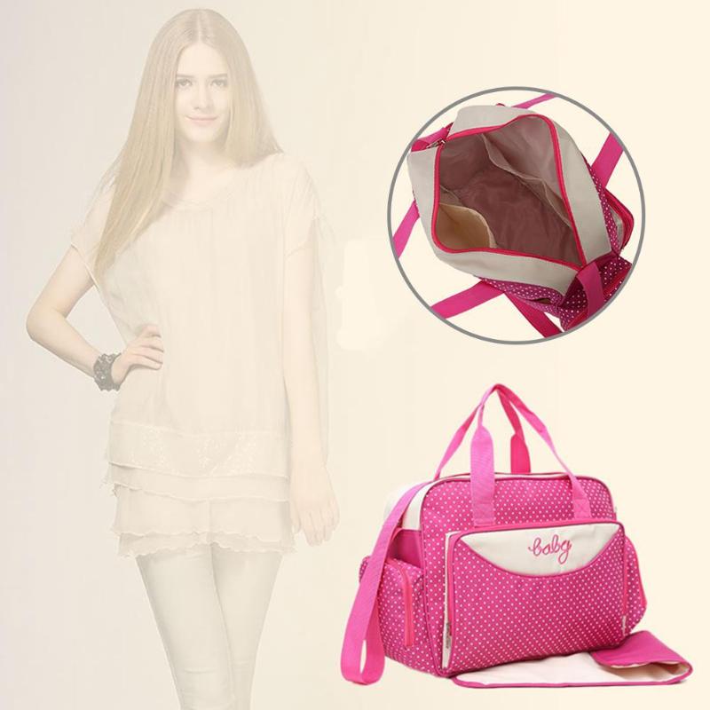 5 teile/satz Mutter Mama Wickeltasche Set Mutterschaft Anzug Große Handtasche Windel Tasche Kinderwagen Lebensmittel Tasche Baby Flasche Halter Tasche Sets