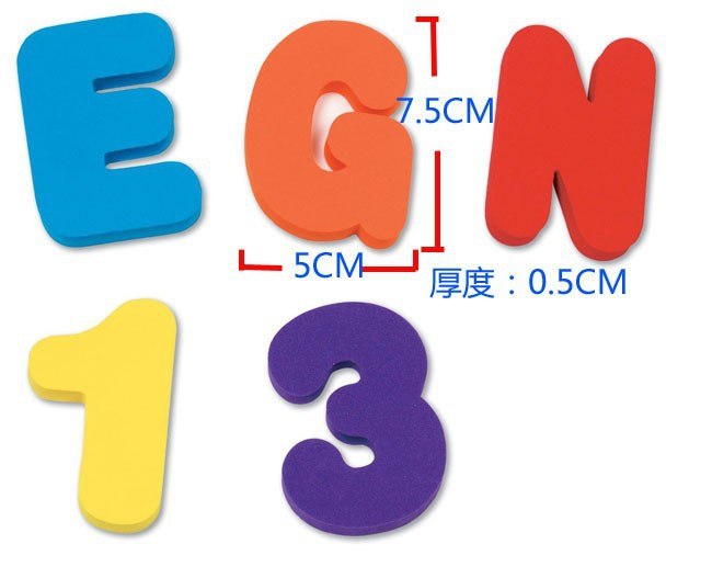36 Stück (26 Buchstaben + 10 Zahlen) Baby-Schaumstoff-Buchstaben- und Zahlenaufkleber, Wasseraufkleber, Spielzeug für Kinder, schwimmendes Bade-/Duschspielzeug