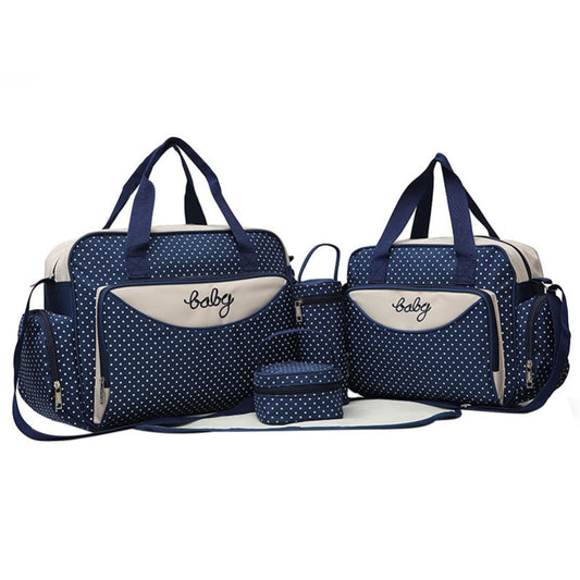 5 teile/satz Mutter Mama Wickeltasche Set Mutterschaft Anzug Große Handtasche Windel Tasche Kinderwagen Lebensmittel Tasche Baby Flasche Halter Tasche Sets
