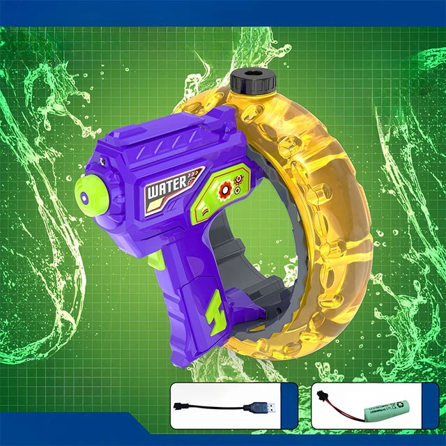 Elektrische Wasserpistolen für Erwachsene, LED-Licht, automatische Wasserspritzpistole, wasserdicht, wiederaufladbar, Wasserspielzeugpistolen für Kinder, Geschenk für draußen