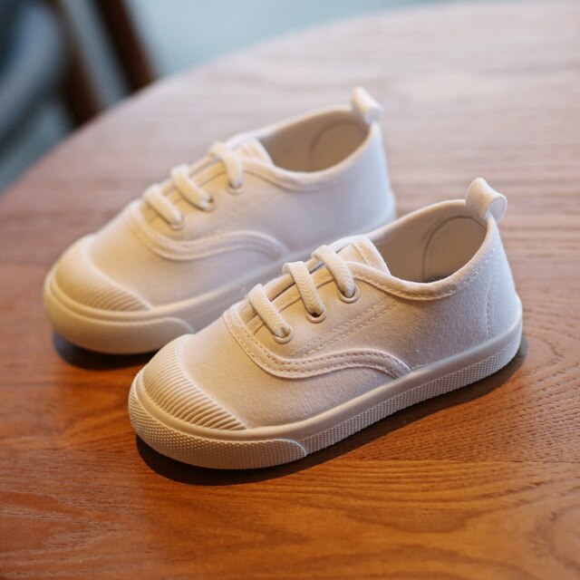Weiße Kinder Canvas Schuhe für Mädchen und Jungen Kinder Turnschuhe weiche Stoffschuhe Jungen Mädchen Baby Kleinkind Schuhe