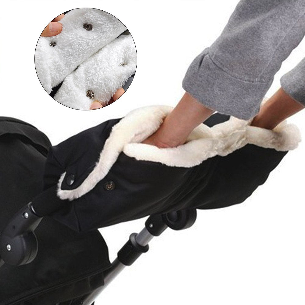 Warme Winter-Kinderwagenhandschuhe für Babys, verdicken Sie Kinderwagen-Handmuff, Kinderwagen-Zubehör, wasserdicht, Kinderwagen-Handabdeckung, Pelz-Fäustlinge