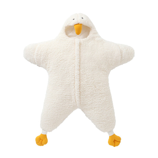 Newborn Lamb Velvet Split-Leg Sleeping Bag Quilt for Autumn and Winter