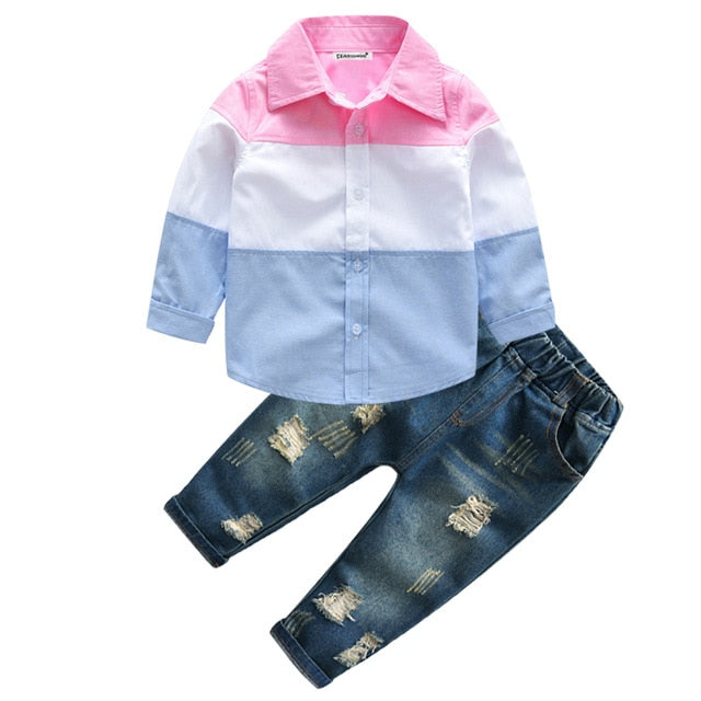 4Pcs Jungen Kleidung Sets Sommer Kinder Kleidung Baby Boy Sport Anzug T-shirt + Jeans Kostüm Für Kinder