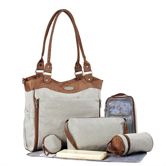 9 teile/satz Mutterschaft Windel Windel Taschen mit Kinderwagen Haken Baby Flasche Tasche Tote Kinder Kleidung Beutel Windel Wickelauflage 