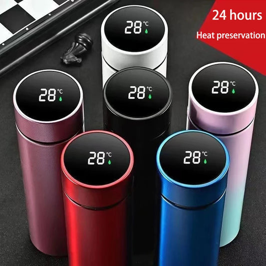 500 ml digitale Thermosflasche, Smart Cup mit Temperaturanzeige, vakuumisolierter intelligenter Kaffeebecher aus Edelstahl 304