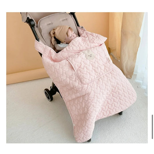 Winter Kinderwagen Decke Fleece Warme Baby Decke Neugeborenen Swaddle Infant Zubehör Gesteppte Winddicht Mantel Strap Wrap Quilt Abdeckung