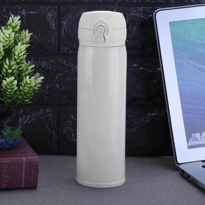 450ml Reisebecher Wasserthermosflasche Edelstahl Doppelwandige Thermosflasche Vakuumbecher Schule Zu Hause Tee Kaffee Trinkflasche 
