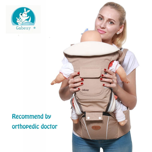 Gabesy Babytrage Ergonomischer Tragerucksack Hüftsitz für Neugeborene und zur Vermeidung von O-Typ-Beinen Tragetuch Baby Kängurus