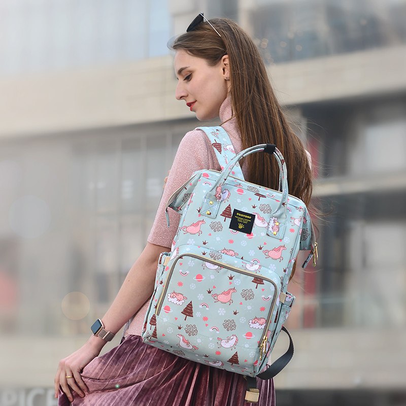 SUNVENO Mode Mama Mutterschaft Windel Tasche Große Still Tasche Reise Rucksack Designer Kinderwagen Baby Tasche Baby Pflege Windel Rucksack