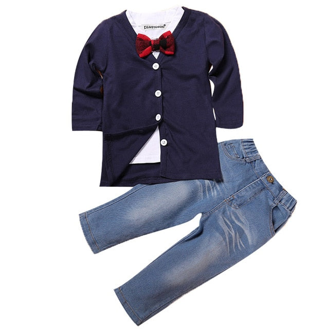 4Pcs Jungen Kleidung Sets Sommer Kinder Kleidung Baby Boy Sport Anzug T-shirt + Jeans Kostüm Für Kinder