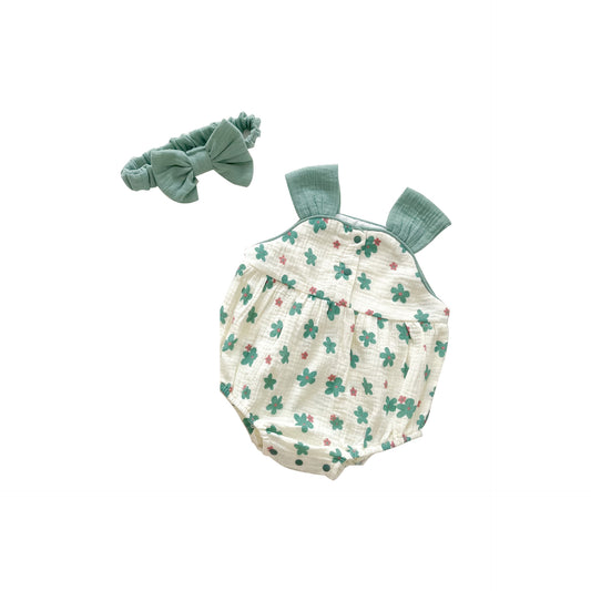 Sommer Baby Mädchen Baby Ärmellose Kleine Blume Strampler Baumwolle Baby Tasche Furz Kleidung Erfrischende Atmungsaktive Strampler 