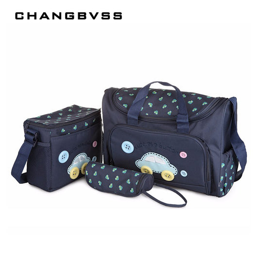 4-teiliges Set mit modischen Wickeltaschen für Kleinkinder, Schwangerschaftstaschen für Mütter, große Kapazität, Babytasche für Kinderwagen, Hobos, Designer-Stilltasche