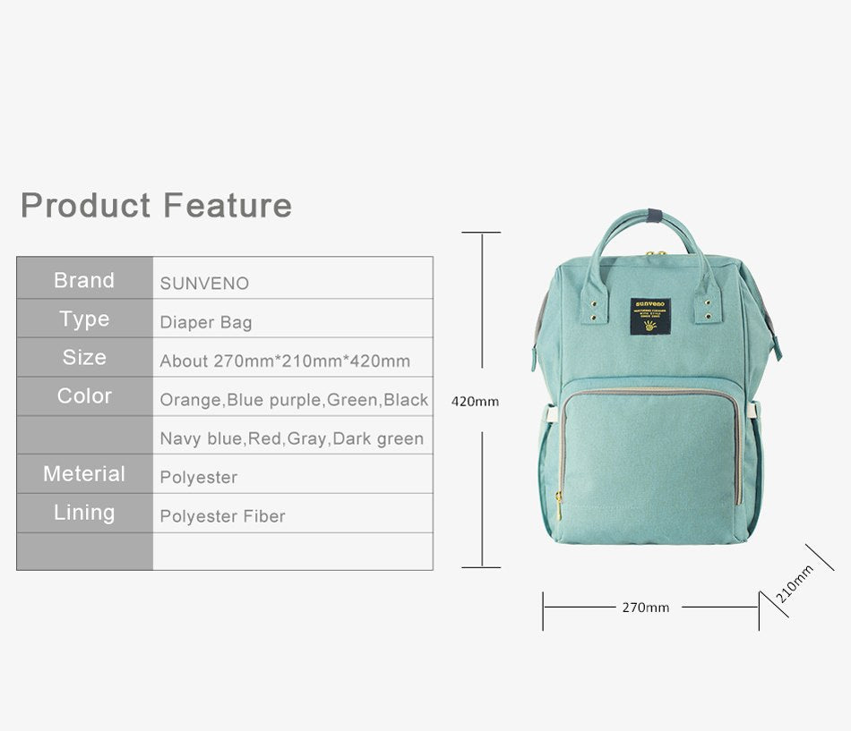 SUNVENO Mode Mama Mutterschaft Windel Tasche Große Still Tasche Reise Rucksack Designer Kinderwagen Baby Tasche Baby Pflege Windel Rucksack