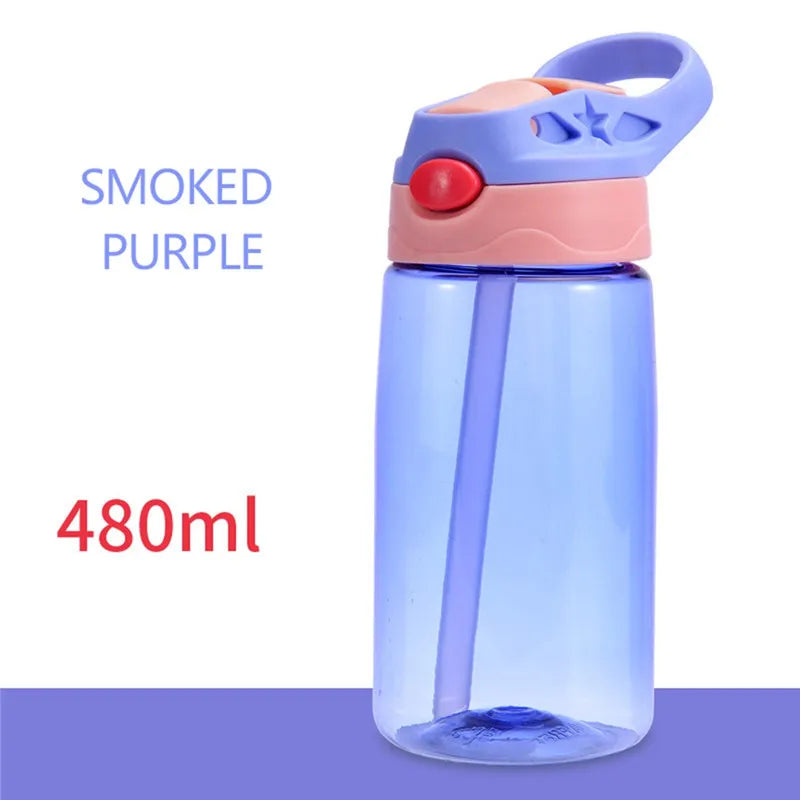 480 ml Kinderwasserflasche mit Strohhalmdeckel und Griff 