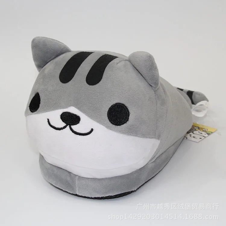 Winter Warm Indoor Slippers Cute Baby Plush Cartoon Slippers for Grown Ups Creative Prank Unisex Home Slipper Flats
