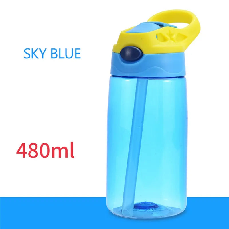 480 ml Kinderwasserflasche mit Strohhalmdeckel und Griff 