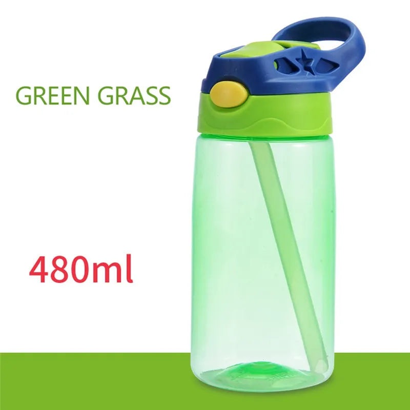 480 ml Kinderwasserflasche mit Strohhalmdeckel und Griff 