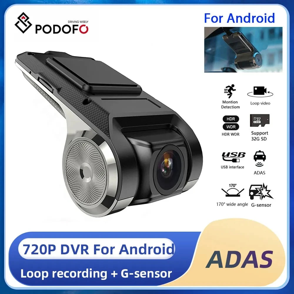 HD Dash Cam Dvr Dash Camera Car DVR ADAS Dashcam Android Dvr Car Recorder Dash Cam Night Version HD 720P Auto Recorder
