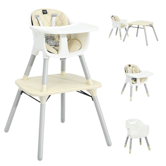 4 in 1 Baby-Hochstuhl Umwandelbarer Babystuhl 59 X 62 X 93 Cm Beige